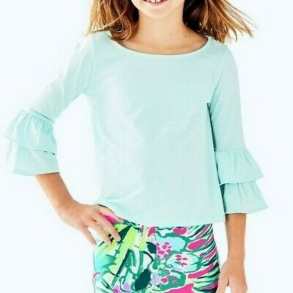 Lilly Pulitzer Mazie ruffle sleeve shirt size 8-10